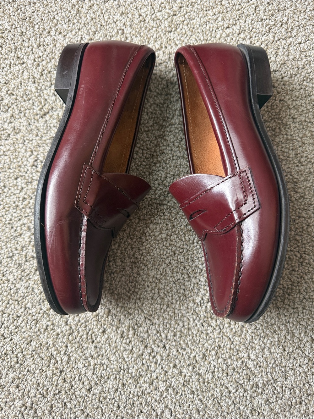 Bass Weejuns Burgundy Leather Penny Loafers – Women’s 7 - Picture 4 of 7